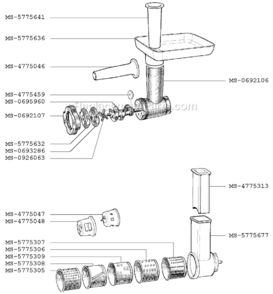 Page B Diagram and Parts List for GVM211(0)  Krups Blender