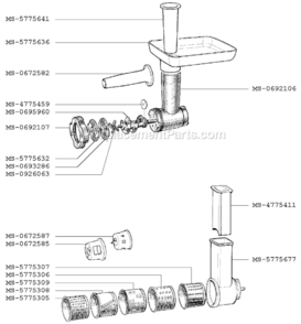 Page B Diagram and Parts List for GVM211(P)  Krups Blender