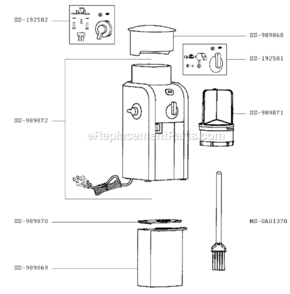Part Location Diagram of SS-989869 Krups Container-coffee