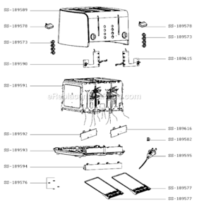 Page A Diagram and Parts List for KH734D50/3DA  Krups Toaster