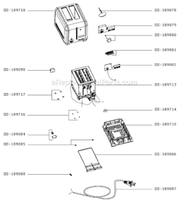 Page A Diagram and Parts List for KH742D50/9BA  Krups Toaster