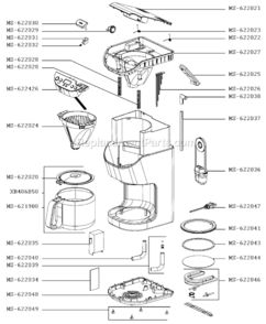 Part Location Diagram of MS-622426 Krups Electronic Board, Facia Panel