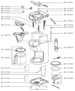 Part Location Diagram of SS-200544 Krups Cover-Grey