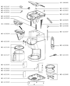 Page A Diagram and Parts List for KM505550/5CA  Krups Coffee Maker