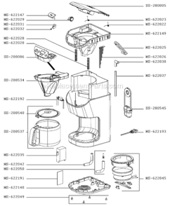 Page A Diagram and Parts List for KM505550/5CB  Krups Coffee Maker
