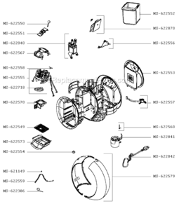 Page A Diagram and Parts List for KP500650/7Z1  Krups Coffee Maker