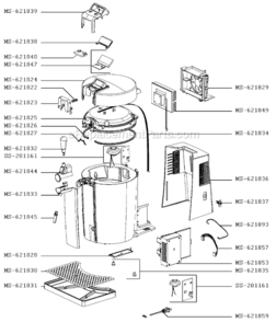 Page A Diagram and Parts List for VB5120US/7ZA  Krups Beer Dispenser