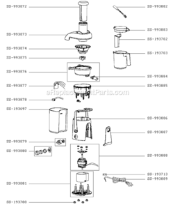 Part Location Diagram of SS-193697 Krups Container