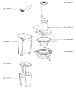 Page A Diagram and Parts List for ZY501D50  Krups Juicer