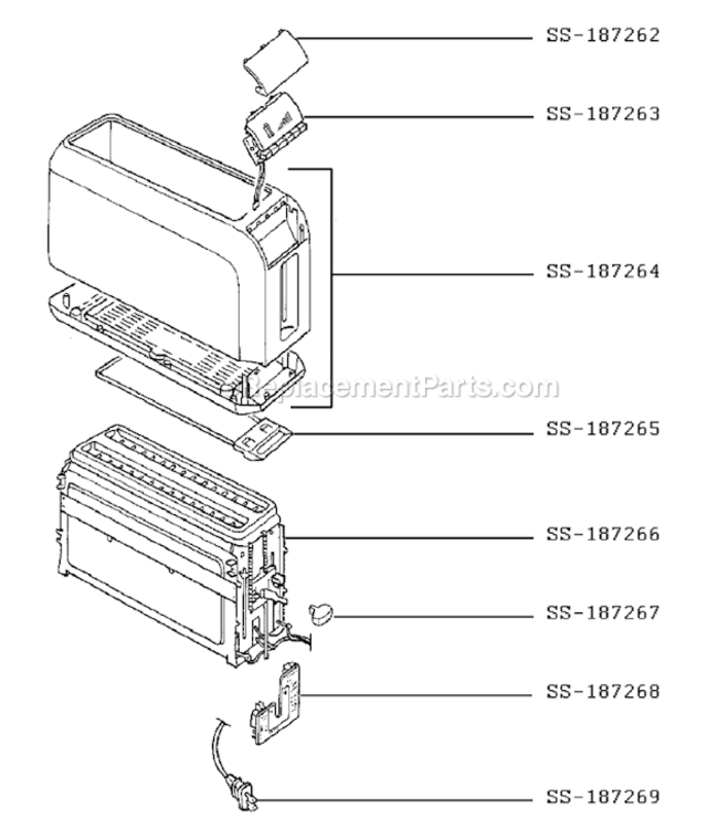 Page A Diagram and Parts List for TL680050/3D  Krups Toaster