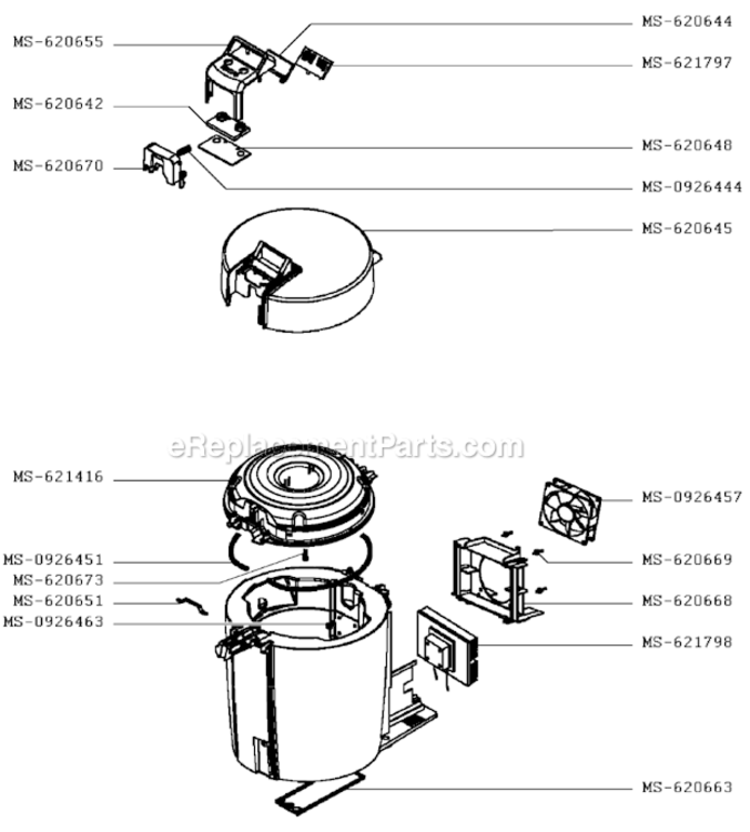 Page B Diagram and Parts List for VB5120US/3W0  Krups Beer Dispenser
