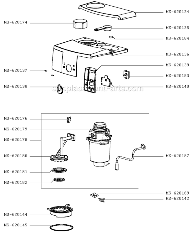 Page B Diagram and Parts List for XP1500  Krups Coffee Maker