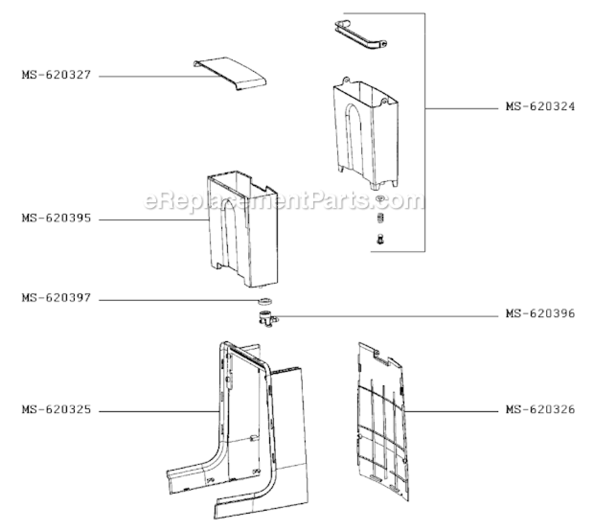 Page E Diagram and Parts List for XP4000  Krups Coffee Maker