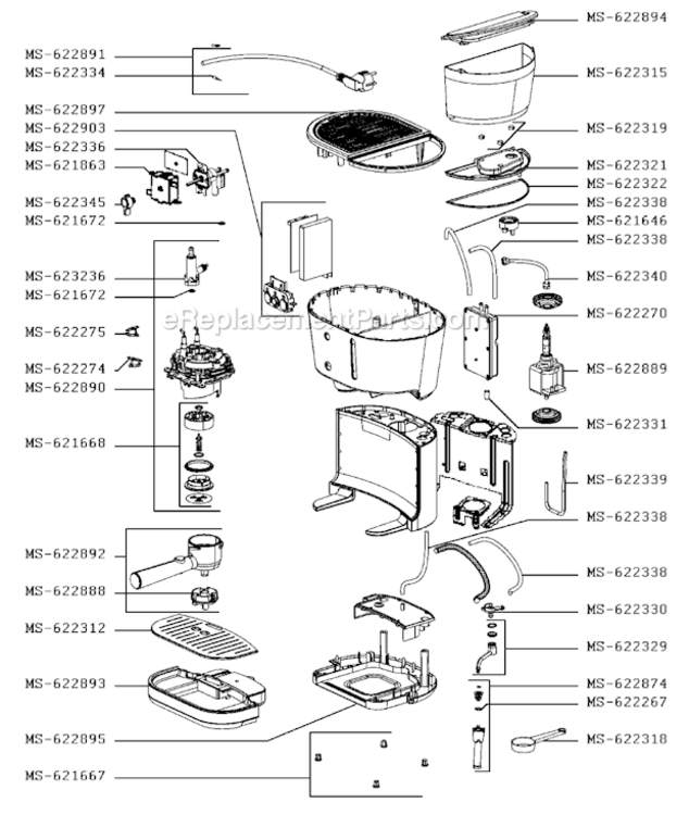 Page A Diagram and Parts List for XP420050/1P1  Krups Coffee Maker