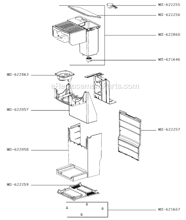 Page A Diagram and Parts List for XP522050/1P0  Krups Coffee Maker