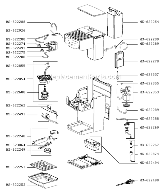 Page B Diagram and Parts List for XP522050/1P1  Krups Coffee Maker