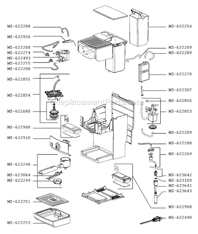 Page B Diagram and Parts List for XP522050/1P3  Krups Coffee Maker