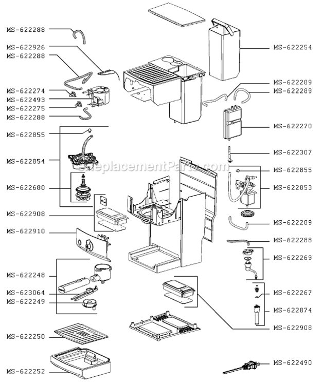 Page B Diagram and Parts List for XP524050/1P2  Krups Coffee Maker