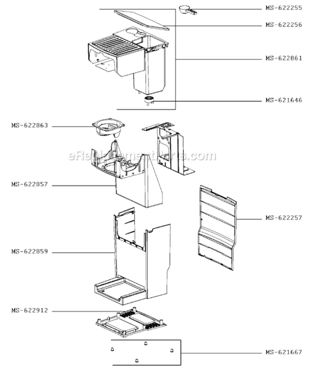 Page A Diagram and Parts List for XP524050/1P3  Krups Coffee Maker