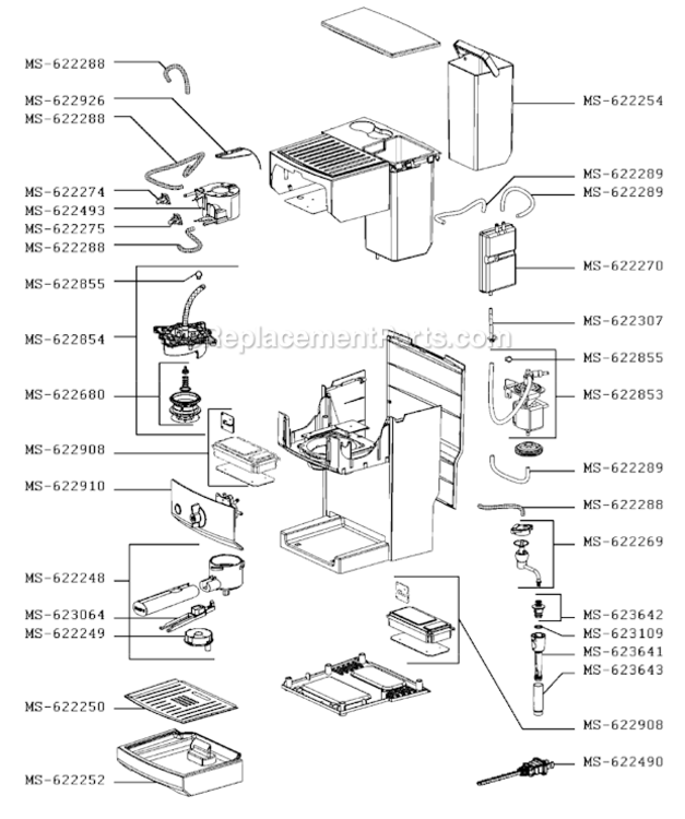 Page B Diagram and Parts List for XP524050/1P3  Krups Coffee Maker