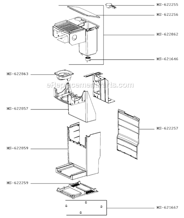 Page A Diagram and Parts List for XP528050/1P0  Krups Coffee Maker