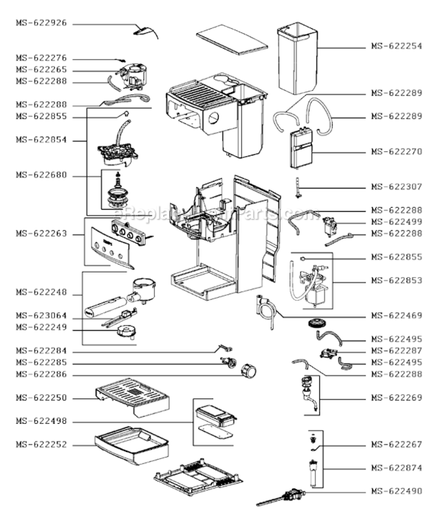 Page B Diagram and Parts List for XP528050/1P1  Krups Coffee Maker