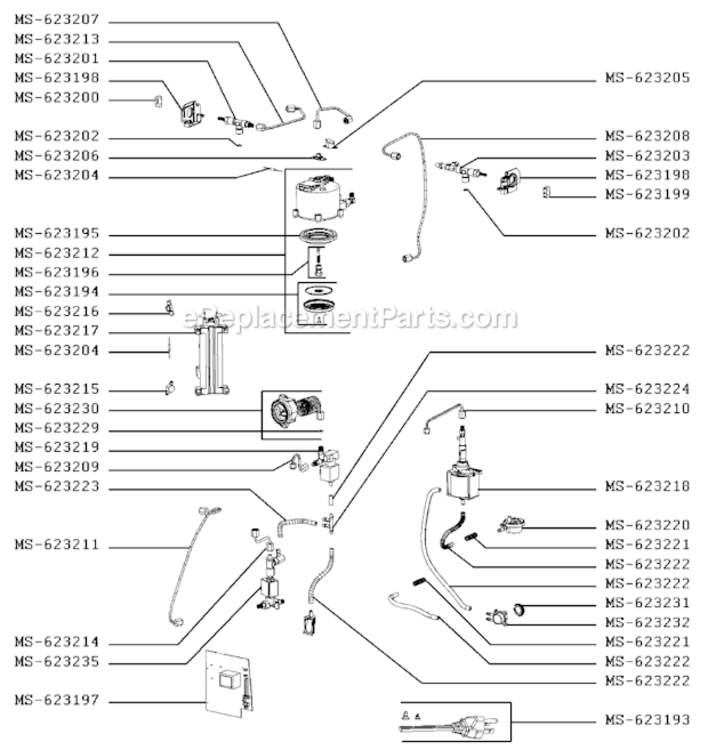Page A Diagram and Parts List for XP618050/9B0  Krups Coffee Maker
