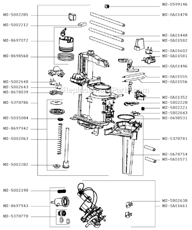 Page B Diagram and Parts List for XP7230J4/70F  Krups Coffee Maker