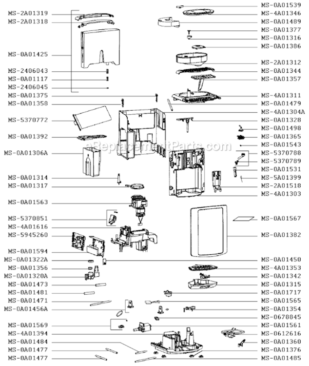 Page C Diagram and Parts List for XP7230J4/70F  Krups Coffee Maker