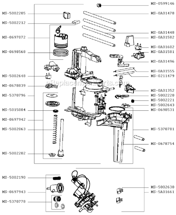 Page B Diagram and Parts List for XP7230J4/70G  Krups Coffee Maker