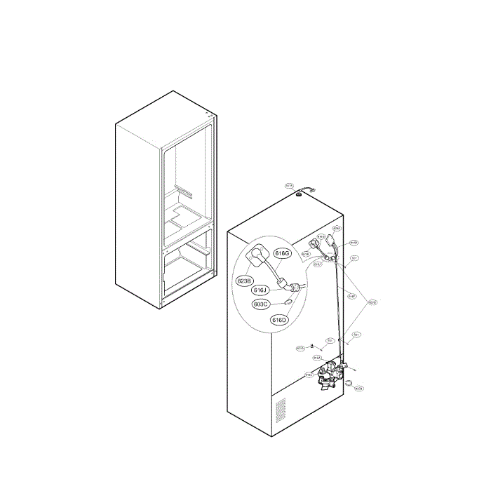 Valve And Water Tube Diagram and Parts List for LMX25986SB 00 LG Refrigerator