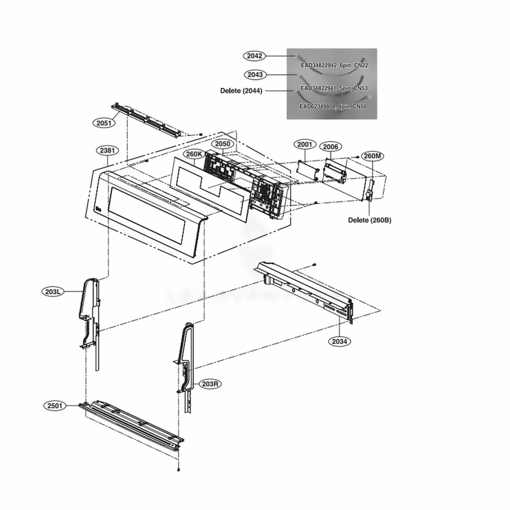 Controller Parts Diagram and Parts List for LDG4313BD ABDELGA LG Range