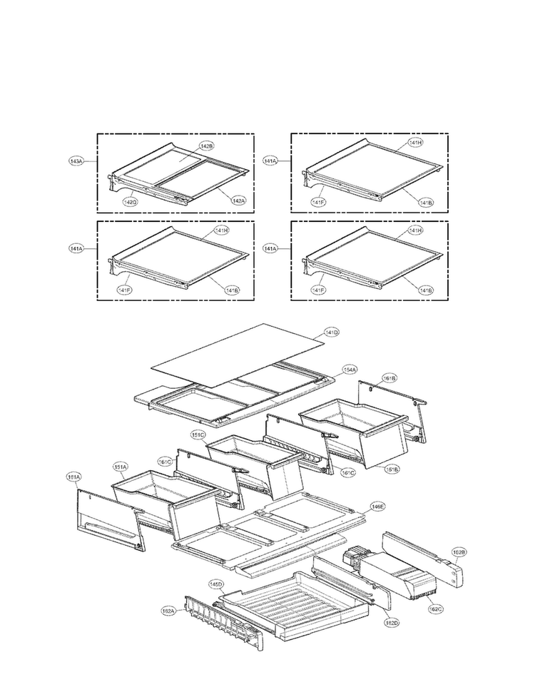 Refrigerator Parts Diagram and Parts List for LFX31935ST 01 LG Refrigerator
