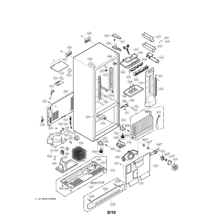 Case Diagram and Parts List for LRDN20725TT  LG Refrigerator
