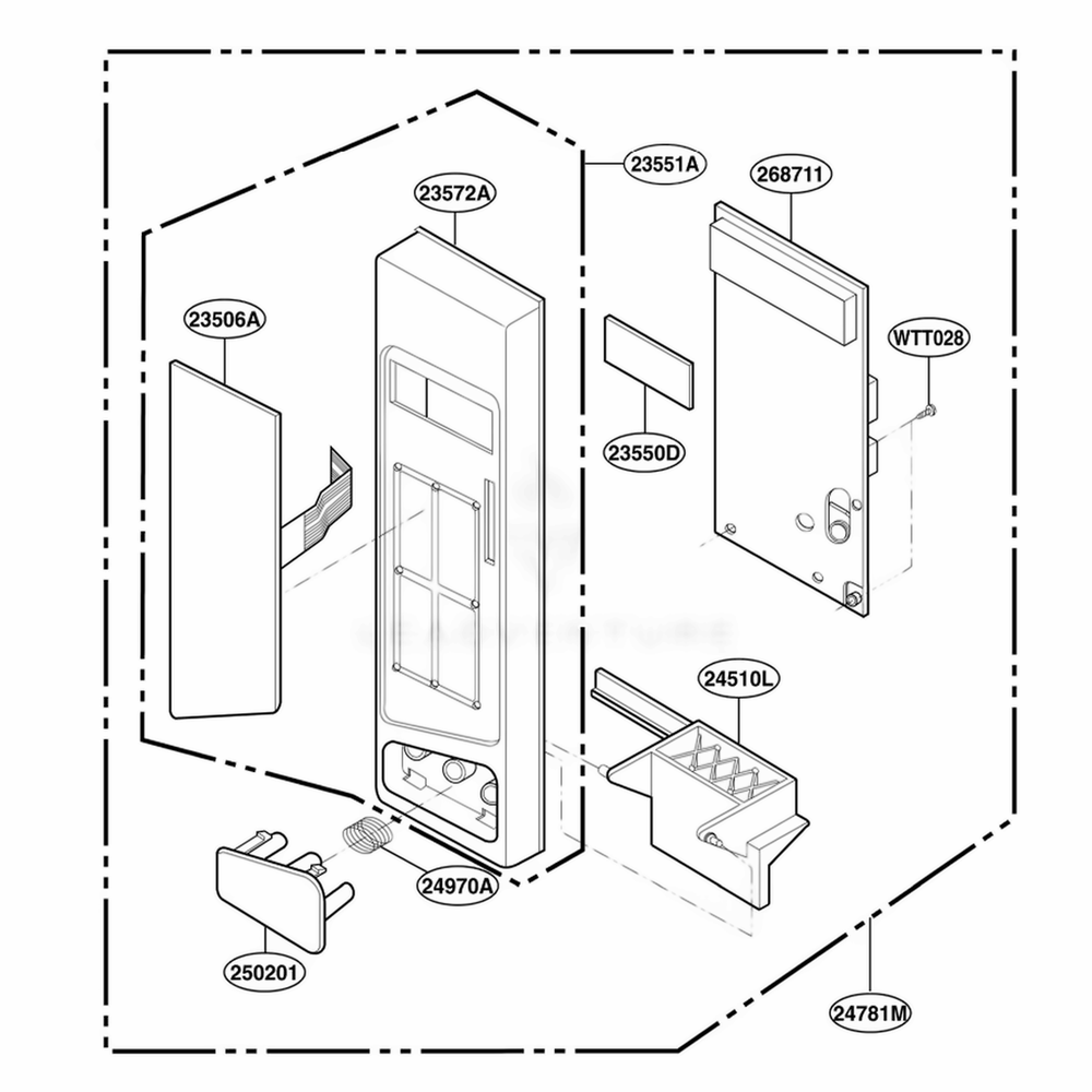Control Panel Parts Diagram and Parts List for KCMS1555RWH CWHEKAD LG Wall Oven
