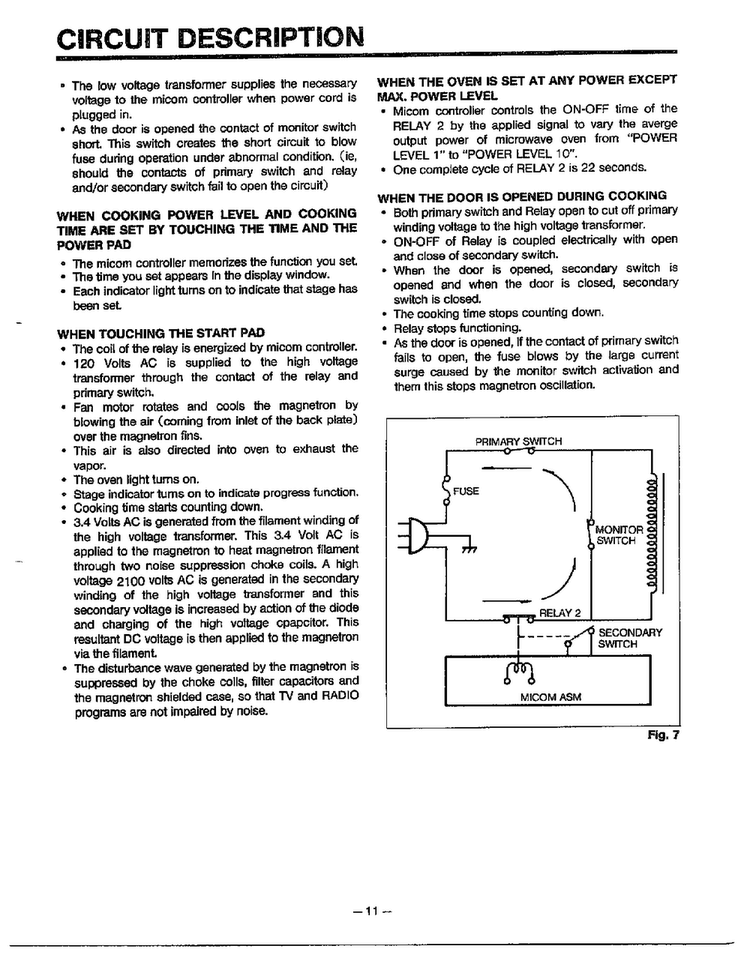 Information Diagram and Parts List for 9247  LG Microwave