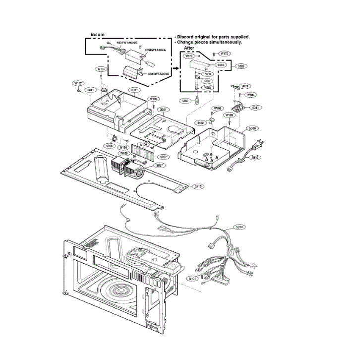 Interior 2 Diagram and Parts List for LMVH1750SB 00 LG Microwave