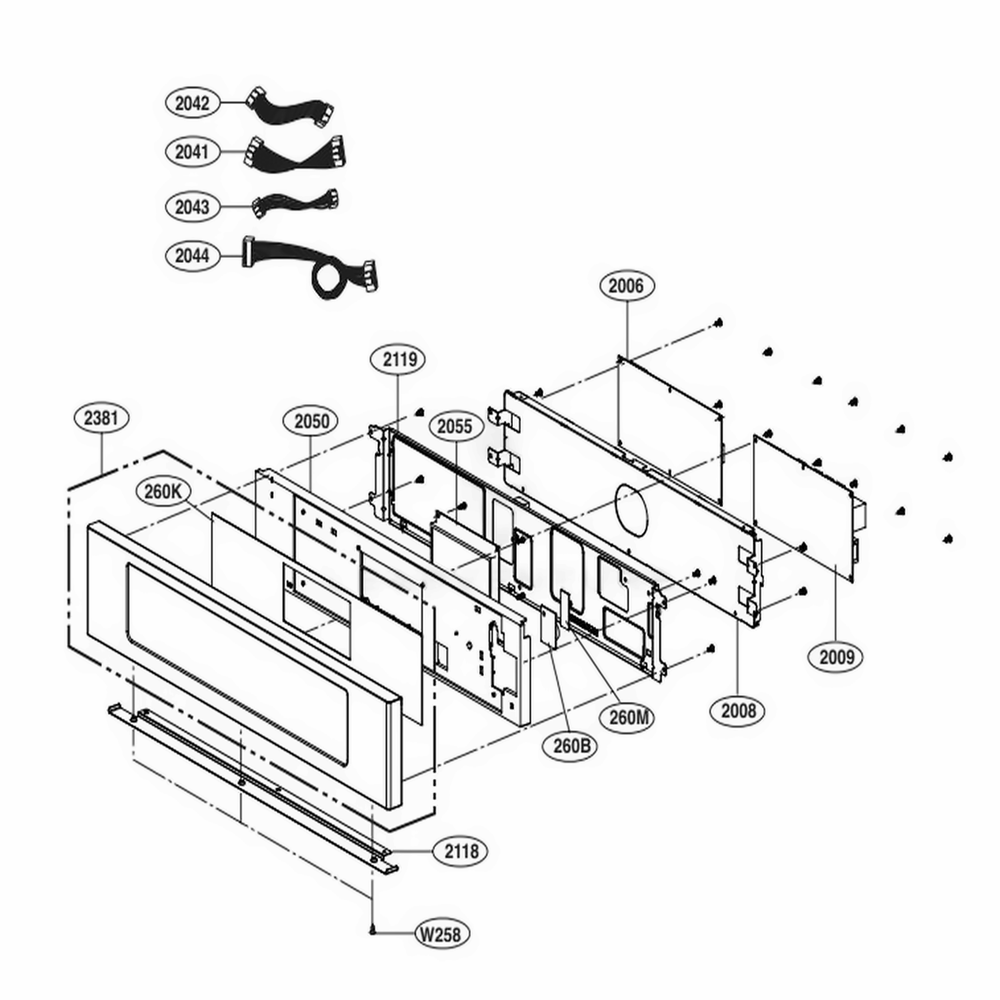 Controller Parts Diagram and Parts List for LWC3063BD ABDLLGA LG Range