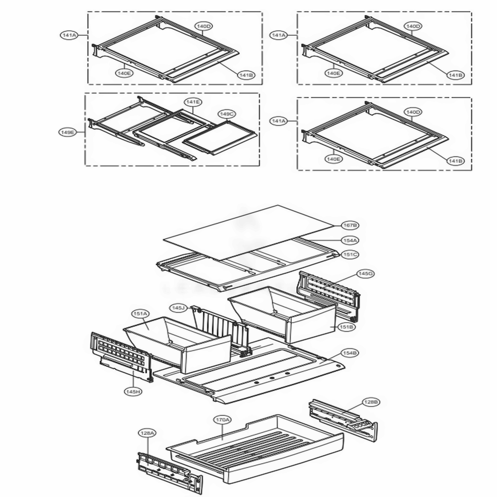 Refrigerator Parts Diagram and Parts List for LFXS24663S ASTCNA0 LG Refrigerator