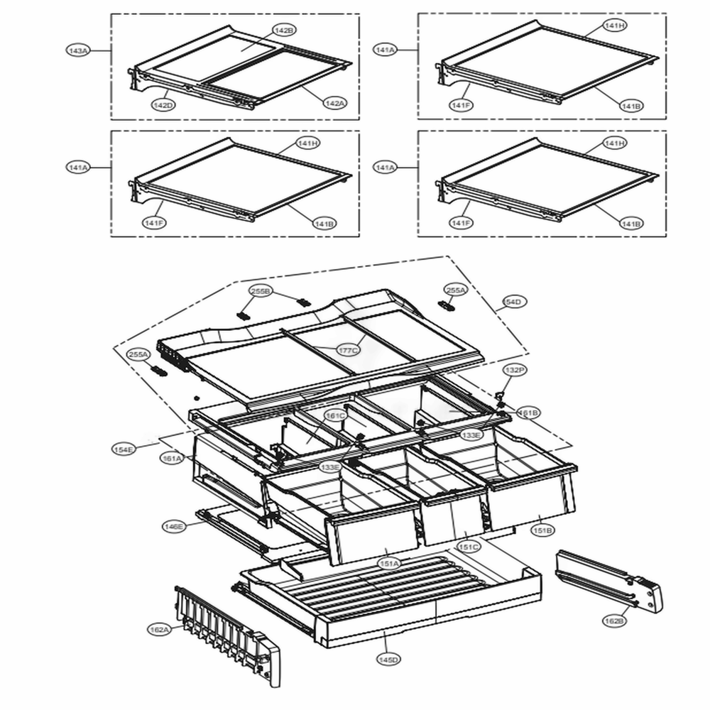 Refrigerator Parts Diagram and Parts List for LFXS30726M AMTCNA0 LG Refrigerator