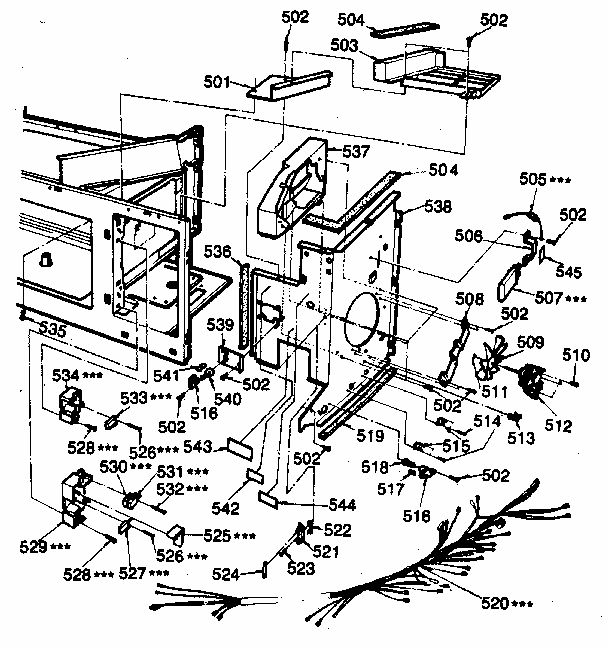 Switch And Microwave Parts Diagram and Parts List for 7218815180  Kenmore Microwave