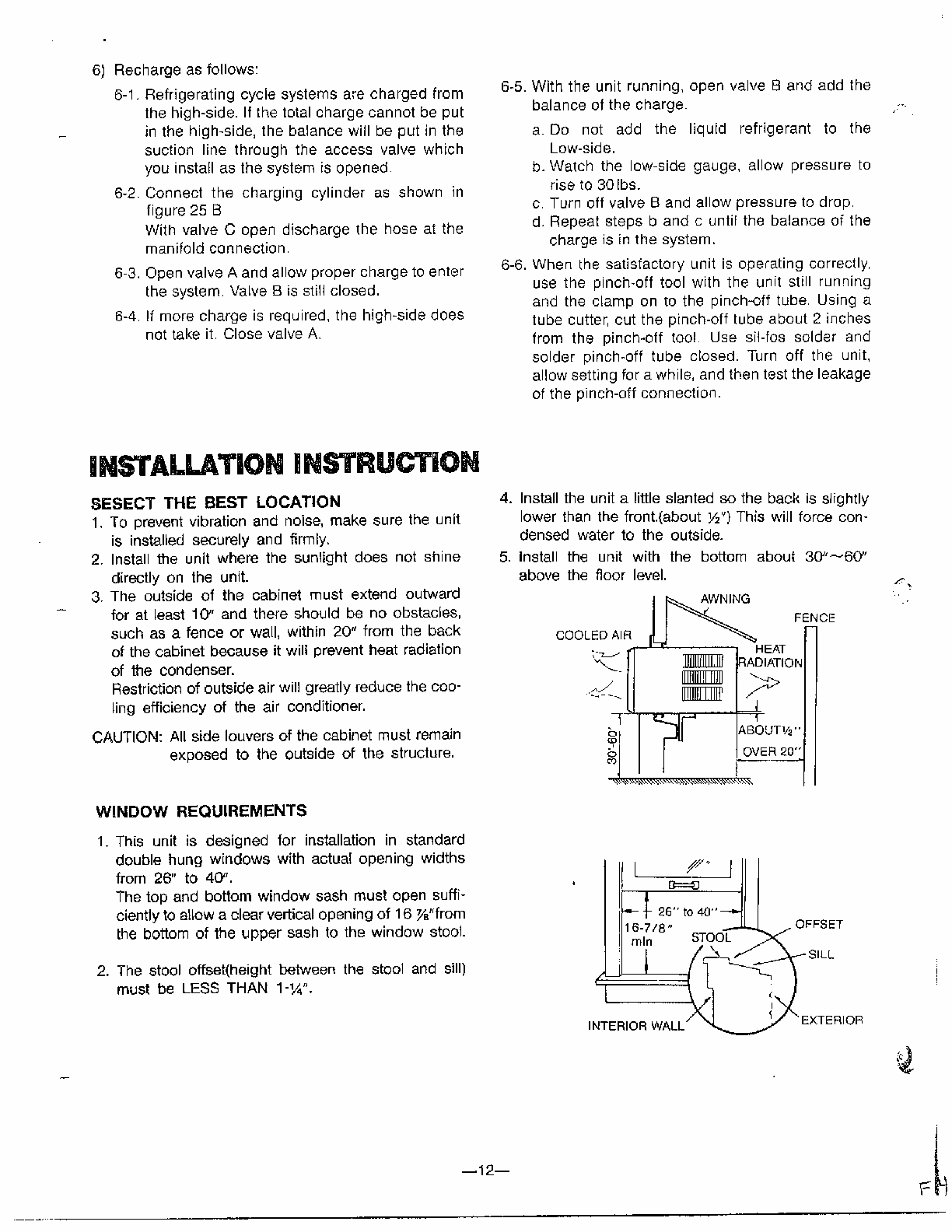 Disassembly/installation Instruction Diagram and Parts List for GA-1834FC  LG Air Conditioner