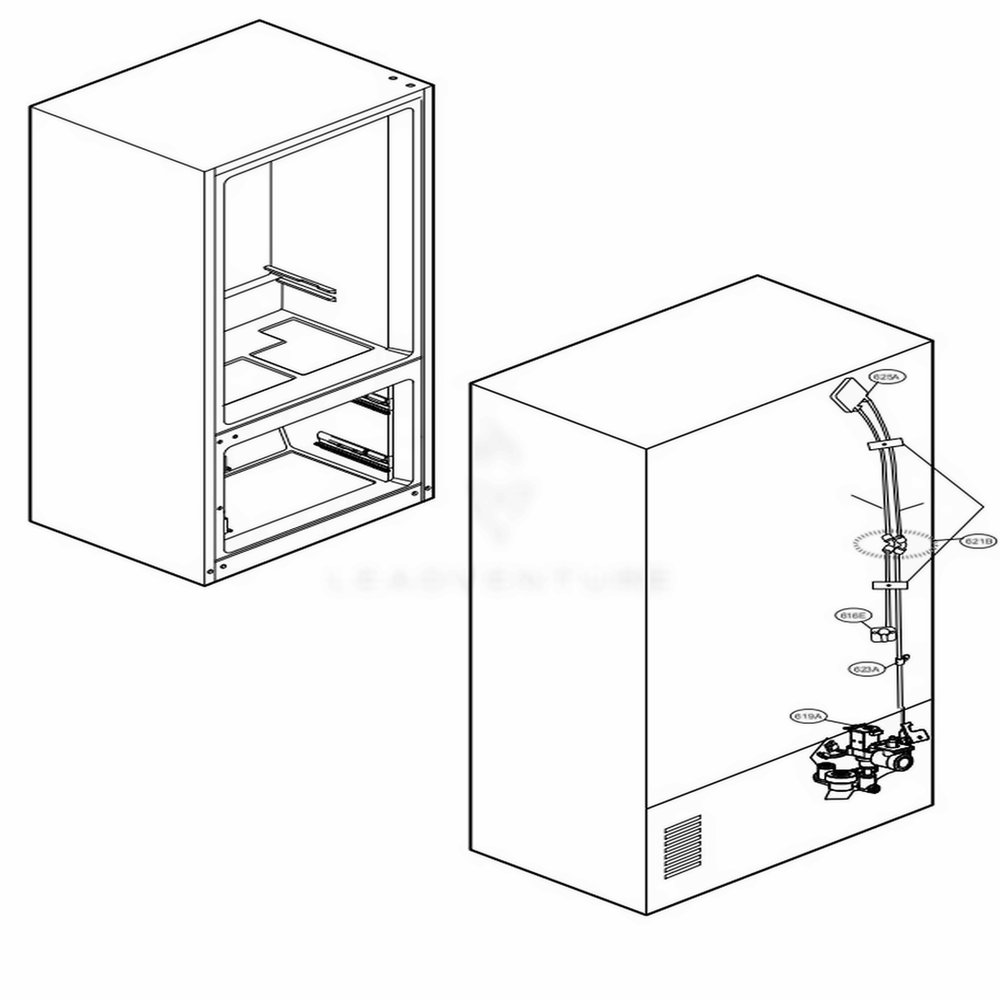 Valve And Water Tube Parts Diagram and Parts List for LFCS31626S ASTCNA1 LG Refrigerator