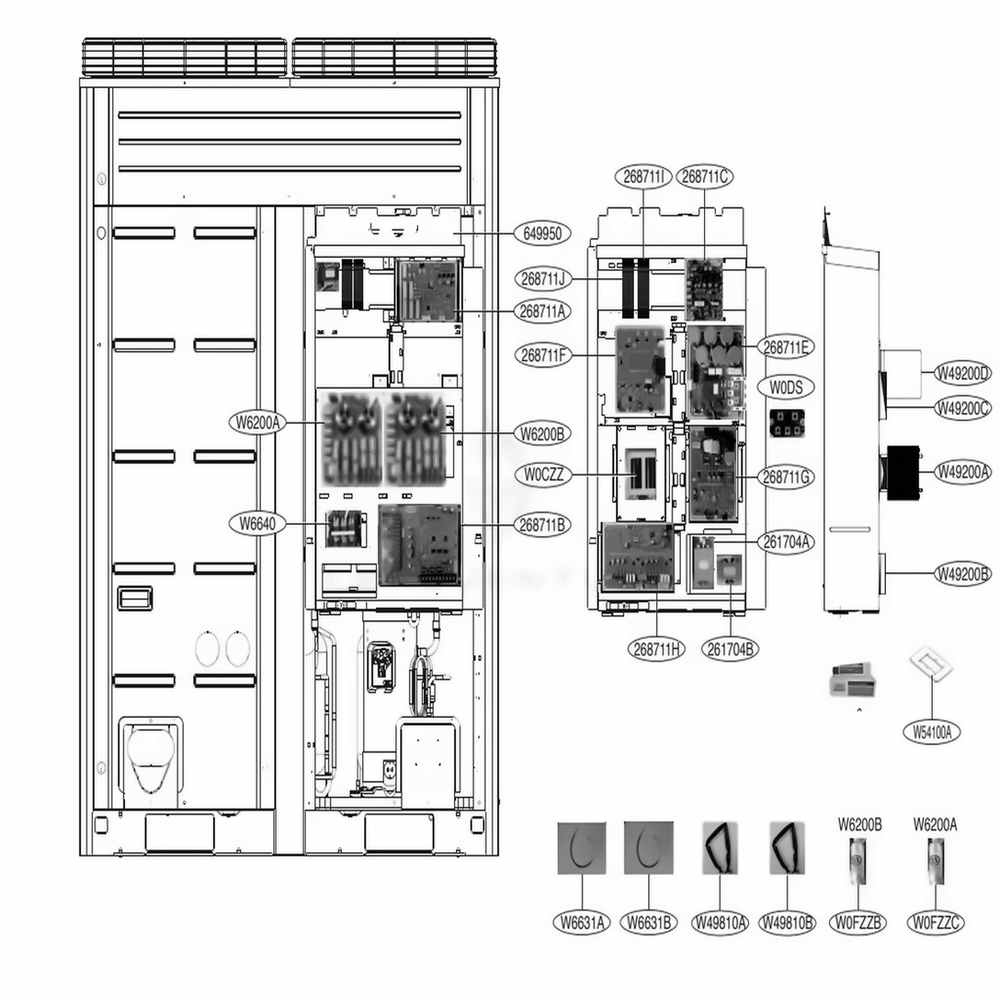 Main 1 Diagram and Parts List for ARUB169BTE4 AWGBLUS LG Air Conditioner