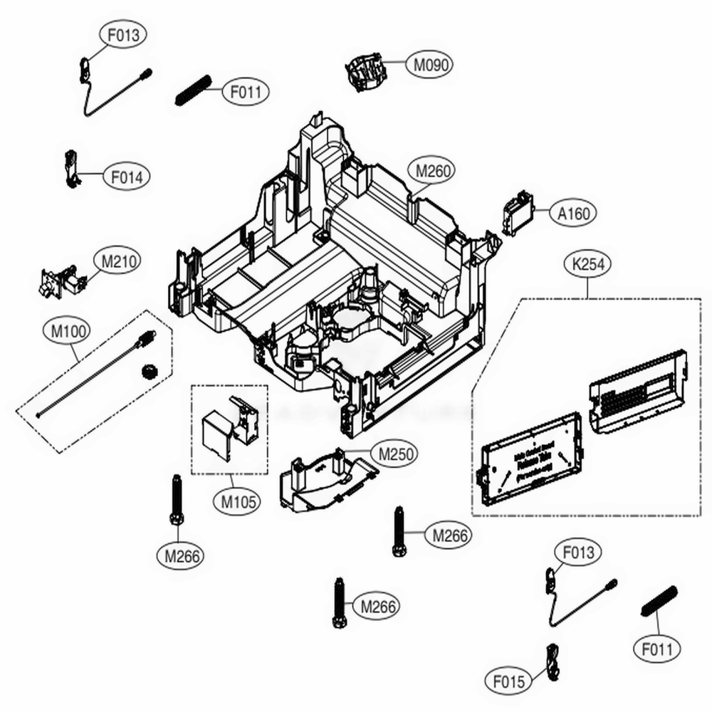 Base Assembly Diagram and Parts List for LDP6797BM ABMEEUS LG Dishwasher