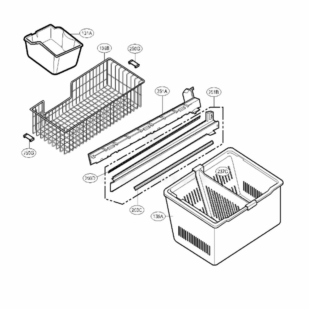 Freezer Parts Diagram and Parts List for LMC25780AL AAVCLGA LG Refrigerator