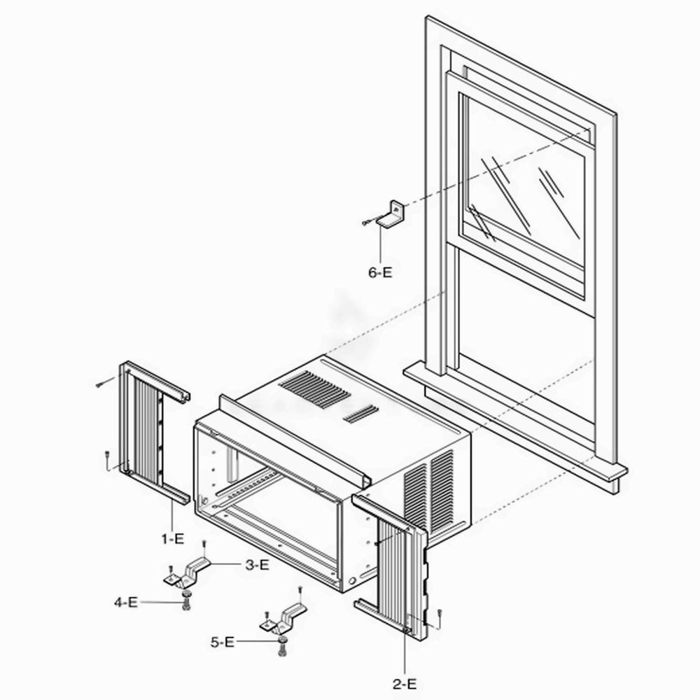 Installation Kit Assembly Diagram and Parts List for 580 AWYCSRU LG Air Conditioner