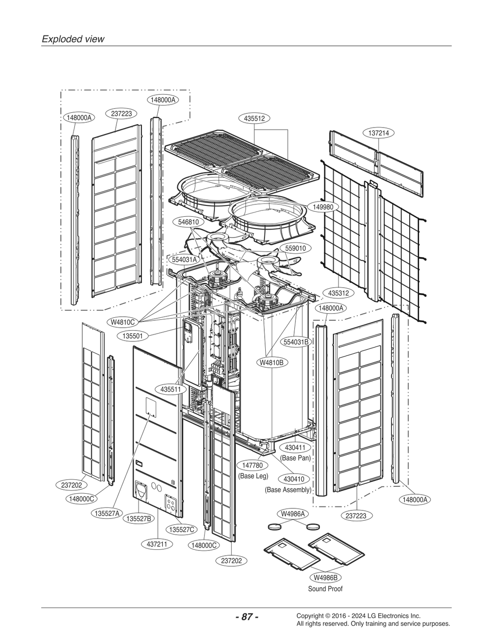 Diagram 2 Diagram and Parts List for ARUM240LTE6 EWGBLEU LG Air Conditioner