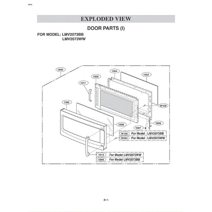 Section 4 Diagram and Parts List for LMV2073BB ABKELGA LG Microwave Oven Combo