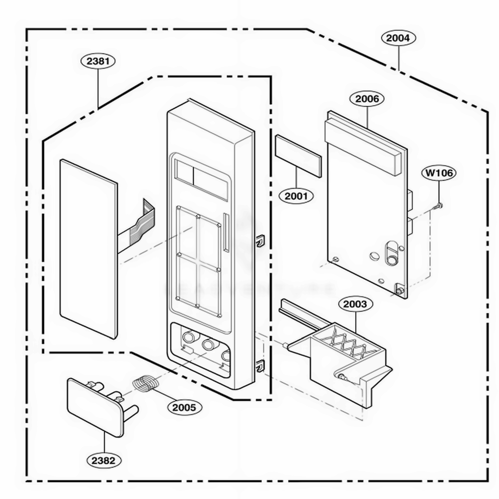 Controller Parts 1 Diagram and Parts List for 62462 CW1ESEA LG Wall Oven